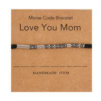 Stainless Steel Chain Bracelets, 201 Stainless Steel, with Polyester Cord & Hematite, Mother Day Jewelry & for woman Approx 6.3-11.8 Inch 