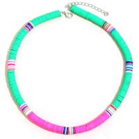 Polymer Clay Jewelry Necklace, with Zinc Alloy, with 1.96 inch extender chain, for woman Approx 14.96 Inch 