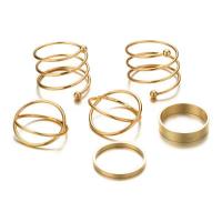 Zink-Legierung Ring Set, Zinklegierung, goldfarben plattiert, 6 Stück & für Frau, 20mm, verkauft von setzen