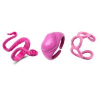 Zinc Alloy Ring Set, three pieces & fashion jewelry & for woman, pink, 2-2.2cm 