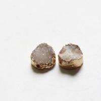 Perles agates de glace quartz naturelle , agate quartz de glace, avec laiton, Placage de couleur d'or, DIY, plus de couleurs à choisir, 10mm, Vendu par PC