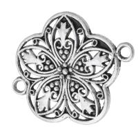 Filigree Zinc Alloy Connector, Flower, plated, DIY & 1/1 loop & hollow Approx 2mm 