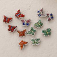 Abalorios de porcelana de animal, Mariposa, Bricolaje, más colores para la opción, 16x12mm, Vendido por UD