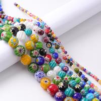 Millefiori Scheibe Lampwork Perlen, DIY & verschiedene Größen vorhanden, gemischte Farben, Länge:ca. 13.78 ZollInch, verkauft von Strang