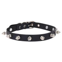 Fashion Choker Necklace, PU Leather, with ABS Plastic & Iron, polished, fashion jewelry & Unisex, black 