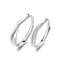 Couple Finger Rings, 925 Sterling Silver, platinum plated, Adjustable & fashion jewelry 