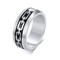 304 Stainless Steel Finger Ring, polished & for man & epoxy gel, original color, 8mm 
