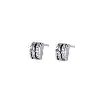 Cubic Zirconia Micro Pave Sterling Silver Earring, 925 Sterling Silver, plated, micro pave cubic zirconia & for woman & enamel 