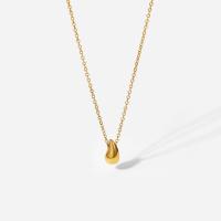 Stainless Steel Jewelry Necklace, 304 Stainless Steel, with 4.2cm extender chain, Teardrop, Vacuum Ion Plating, Adjustable & fashion jewelry & for woman, golden, 12mm .6 cm 