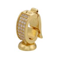 Brass Enhancer Bail, plated, micro pave cubic zirconia 