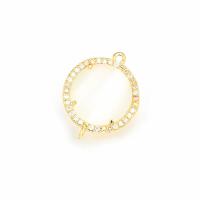 Crystal Brass Connector, with Crystal, gold color plated, micro pave cubic zirconia 