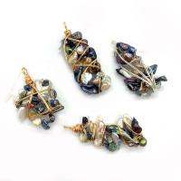 Kultivierten Süßwasser Perle Messing Anhänger, Harz, mit Natürliche kultivierte Süßwasserperlen & Messing, Unregelmäßige, plattiert, unisex, keine, 15x40-30x60mm, verkauft von PC