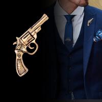Bijoux broche en Zinc alliage , alliage de zinc, pistolet, Placage, pour homme, plus de couleurs à choisir Vendu par PC