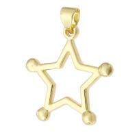 Brass Star Pendants, gold color plated, fashion jewelry & DIY & for woman, golden Approx 3mm 