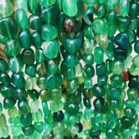Natürliche grüne Achat Perlen, Grüner Achat, Klumpen, poliert, DIY & verschiedene Größen vorhanden, grün, Länge:ca. 14.96 ZollInch, verkauft von Strang