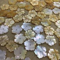 White Lip Shell Beads, with Yellow Lip Shell, Flower, Carved, DIY 20mm 