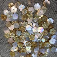 White Lip Shell Beads, with Yellow Lip Shell, Flower, Carved, DIY 15mm 