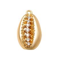Cubic Zirconia Micro Pave Brass Pendant, real gold plated, Unisex & micro pave cubic zirconia Approx 