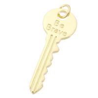 真鍮の鍵ペンダント, 銅, ゴールドメッキ, ファッションジュエリー & DIY & 女性用, 金色 穴:約 3mm, 売り手 パソコン