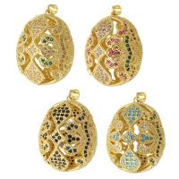 Cubic Zirconia Micro Pave Brass Pendant, gold color plated, fashion jewelry & DIY & micro pave cubic zirconia & for woman Approx 3.5mm 