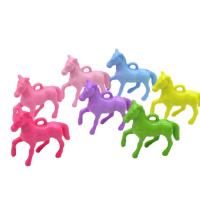 Сплошной цветной Акрил Кулоны, Лошадь, Мужская, Много цветов для выбора Приблизительно 97ПК/сумка, продается сумка