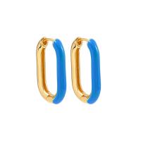 Zinc Alloy Leverback Earring, gold color plated, for woman & enamel 