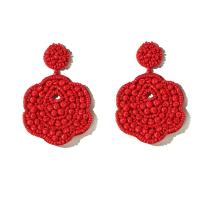 Glass Seed Beads Earring, Glass Beads, with Cotton Thread, handmade, fashion jewelry & for woman 