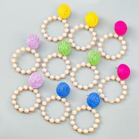 Rattan Earring, Zinc Alloy, with Rafidah Grass & ABS Plastic Pearl, fashion jewelry & for woman 