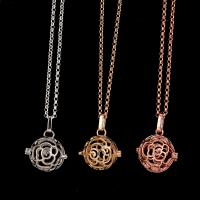 Floating Charm Necklace, Brass, Round, plated, for woman & hollow 20-30mm Approx 38 cm 