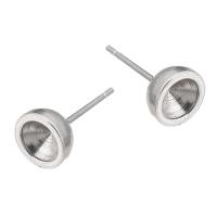 Stainless Steel Earring Stud Component, 201 Stainless Steel, fashion jewelry & DIY, original color, 7*7mm,0.8mm 