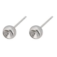 Stainless Steel Earring Stud Component, 201 Stainless Steel, fashion jewelry & DIY, original color, 6*6mm,0.8mm 