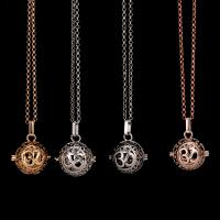Floating Charm Necklace, Brass, Round, plated, for woman & hollow 20-30mm Approx 38 cm 