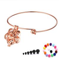 Floating Locket Bracelet & Bangle, Brass, Flower, plated, for woman & hollow 20-30mm, Inner Approx 45mm 