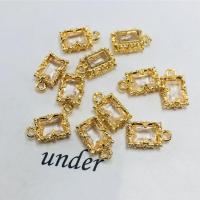Crystal Brass Pendants, with Brass, Rectangle, gold color plated, Unisex & faceted Approx 