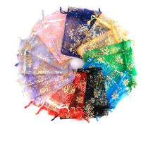 Organza Jewelry Pouches Bags, Feather, hot stamping, durable 