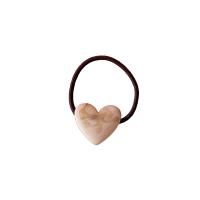 Ponytail Holder, Acrylic, with Rubber Band, Heart, handmade, for woman 55mm 