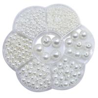 Kunststoff Perlen Perle, mit Kunststoff Kasten, rund, DIY, keine, 100x100x20mm, ca. 1150PCs/Box, verkauft von Box