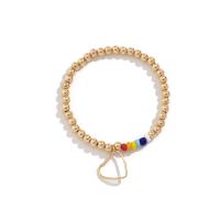 CCB Plastic Bracelets, Copper Coated Plastic, with Seedbead & Zinc Alloy, fashion jewelry & for woman, golden Approx 7 Inch 