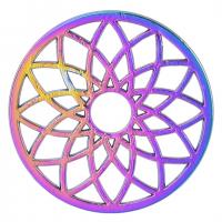 Zinc Alloy Hollow Pendants, Flat Round, colorful plated, Unisex 