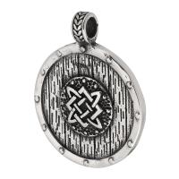 Stainless Steel Pendants, 304 Stainless Steel, Flat Round, blacken, original color Approx 5mm 