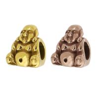 Stainless Steel Large Hole Beads, 304 Stainless Steel, Buddha, plated Approx 5mm 