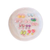 Children Hair Jewelry Set, Resin, finger ring, with Plastic, 10 pieces & for children multi-colored 