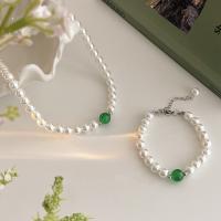 Collier perle laiton verre, perle de verre, avec laiton & Acrylique, Rond, Style coréen & styles différents pour le choix & pour femme, Vendu par PC
