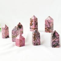 Rhodonite Quartz Points, polished, for home and office, 4-6cm 