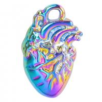 Stainless Steel Pendants, Zinc Alloy, Heart, colorful plated, Unisex Approx 50 cm 
