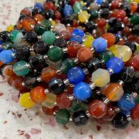 Mixed Agate Beads, with Glass Seed Beads, Lantern, DIY & faceted, mixed colors Approx 14.96 Inch 