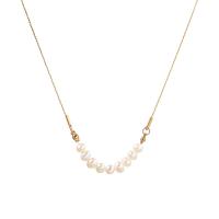 Collier de perles en plastique, alliage de zinc, avec perle de plastique, avec 2.75inch chaînes de rallonge, Placage de couleur d'or, Style coréen & pour femme Environ 12.6 pouce, Vendu par PC