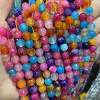 Natürliche Crackle Achat Perlen, Flachen Achat, rund, DIY, keine, 8mm, ca. 47PCs/Strang, verkauft von Strang