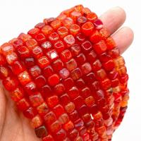 Natürliche Crackle Achat Perlen, Flachen Achat, Quadrat, DIY, keine, 8mm, Länge:ca. 14.96 ZollInch, verkauft von Strang