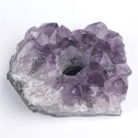 Amethyst Candle Holder, Nuggets, druzy style, purple, 13-17cm 